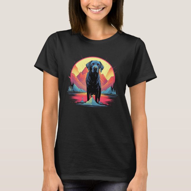 Cute Black Lab Black Labrador Retriever Puppy Dog  T-Shirt (Front)