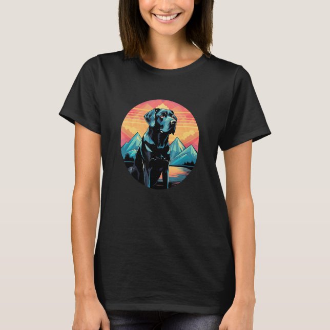Cute Black Lab Black Labrador Retriever Puppy Dog  T-Shirt (Front)