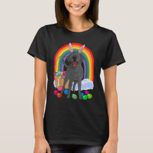 Cute Black Lab Bunny Labrador Happy Easter Eggs T-Shirt
