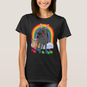 Cute Black Lab Bunny Labrador Happy Easter Eggs T-Shirt