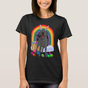 Cute Black Lab Bunny Labrador Happy Easter Eggs T-Shirt