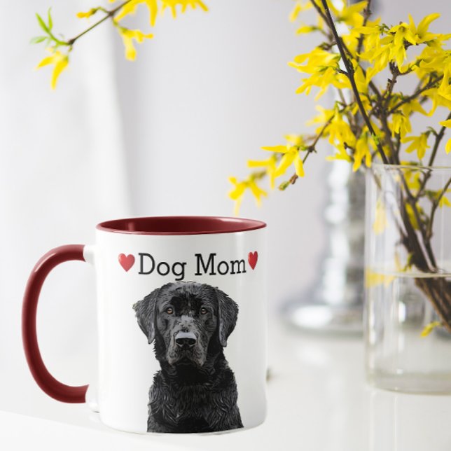Cute Black Lab Heart Dog Mum Puppy Mug (Creator Uploaded)
