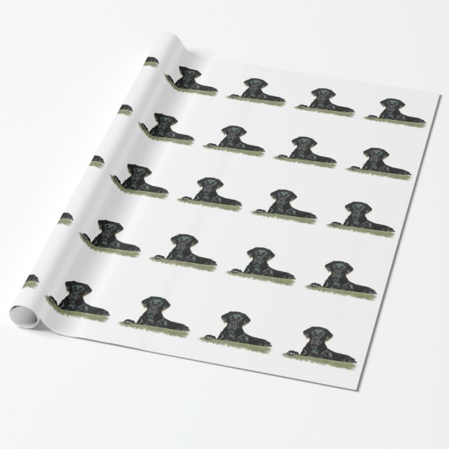 Cute Black Lab Wrapping Paper (Unrolled)