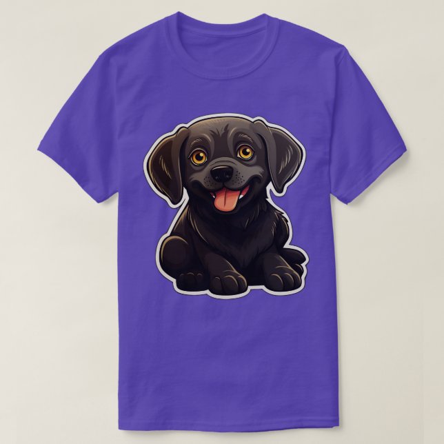 Cute Black Labrador Dog Dogs Chocolate Labradors 1 T-Shirt (Design Front)