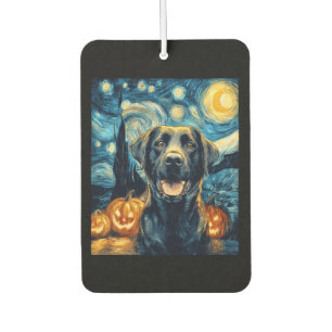 Cute Black Labrador Dog Halloween Jack O Lantern P Car Air Freshener
