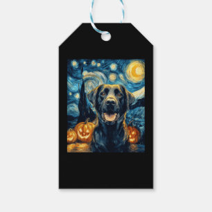 Cute Black Labrador Dog Halloween Jack O Lantern P Gift Tags