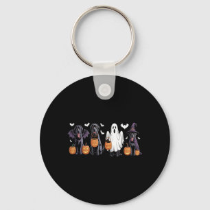 Cute Black Labrador Dog Halloween Pumpkin Labrador Key Ring