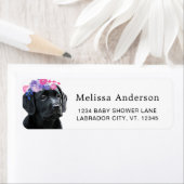 Cute Black Labrador Puppy Dog Return Address Label (Insitu)