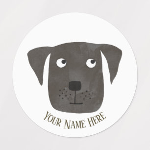 Cute Black Labrador Retriever Dog Custom Name