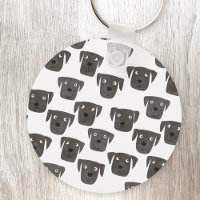 Cute Black Labrador Retriever Dog Keychain