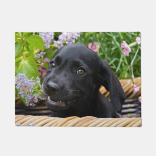Cute Black Labrador Retriever Dog Puppy Pet Photo Doormat