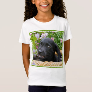 Cute Black Labrador Retriever Dog Puppy Pet Photo T-Shirt