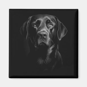 Cute Black Labrador Retriever Puppy Dog Face Lab Magnet