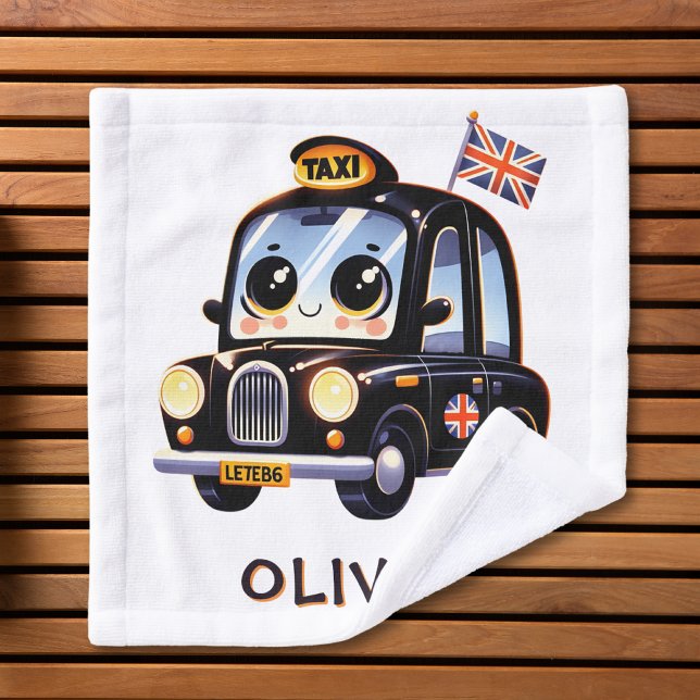 Cute Black London Taxi Wash Cloth (Creator Uploaded)