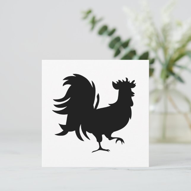 Cute Black lucky rooster  (Standing Front)