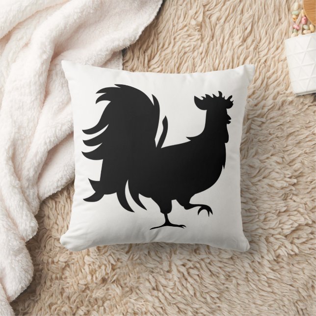 Cute Black lucky rooster Cushion (Blanket)