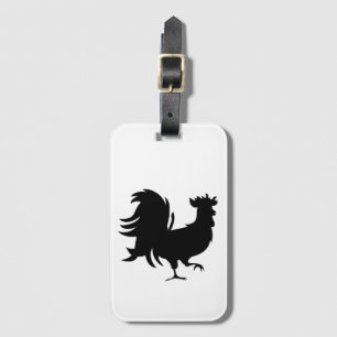 Cute Black lucky rooster     Luggage Tag