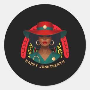 Cute Black Nurse Happy Juneteenth Nurse Rainbow Me Classic Round Sticker