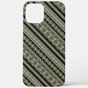 Cute black olive ukraine ornament background iPhone 12 pro max case