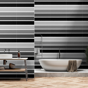 Cute Black Ombre Striped Pattern Wallpaper
