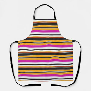 Cute black orange stripes apron