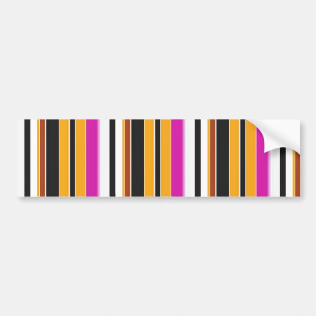 Cute black orange stripes bumper sticker (Front)