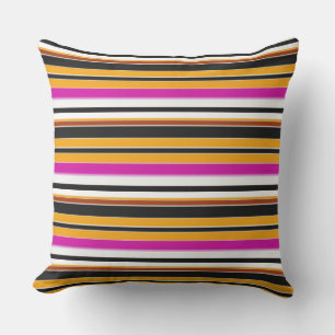 Cute black orange stripes cushion
