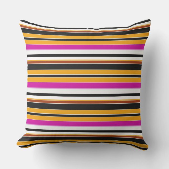 Cute black orange stripes cushion (Front)