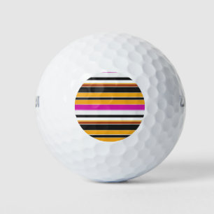 Cute black orange stripes golf balls