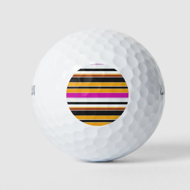 Cute black orange stripes golf balls (Front)