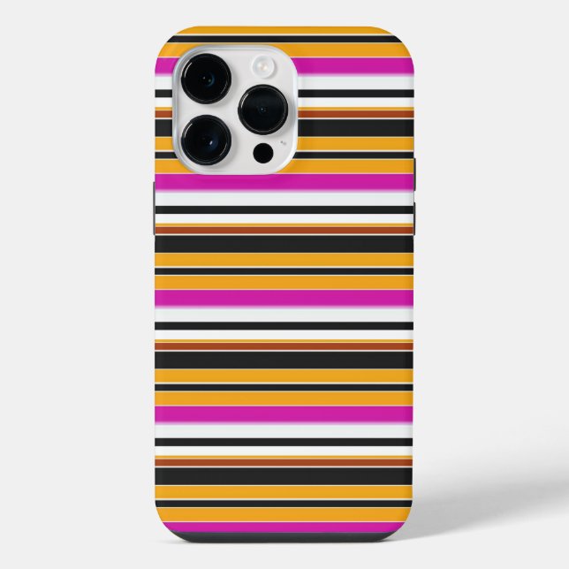 Cute black orange stripes iPhone case (Back)