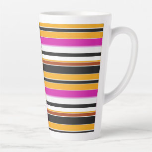 Cute black orange stripes latte mug