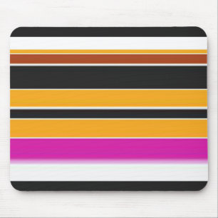 Cute black orange stripes mouse mat
