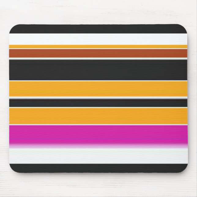 Cute black orange stripes mouse mat (Front)