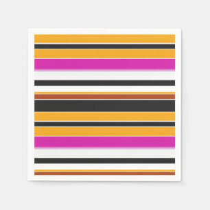Cute black orange stripes napkin