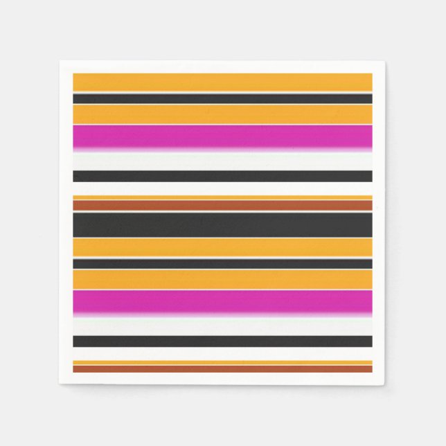 Cute black orange stripes napkin (Front)