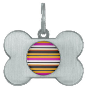 Cute black orange stripes pet ID tag