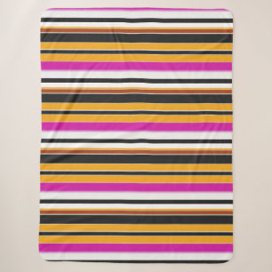 Cute black orange stripes sherpa blanket