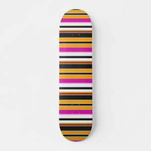 Cute black orange stripes skateboard