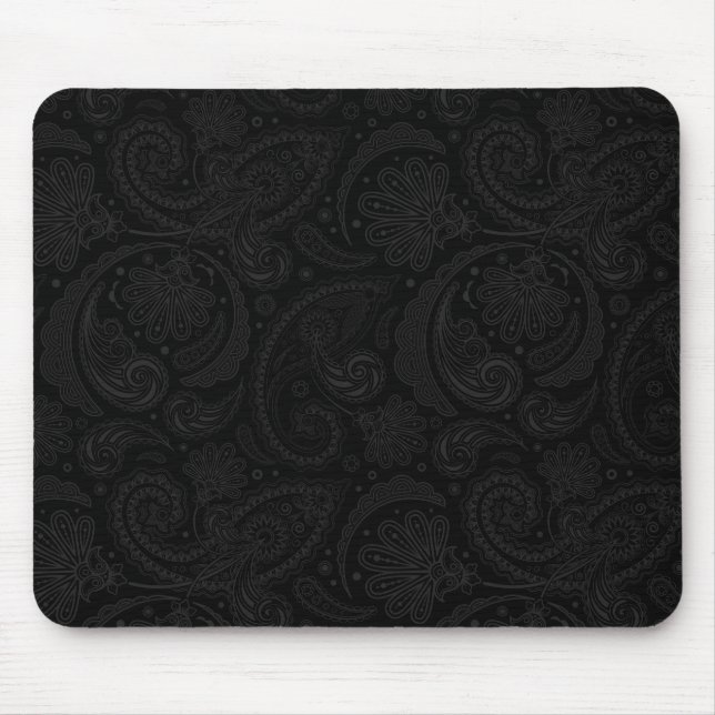 Cute black paisley pattern leggings mouse mat (Front)