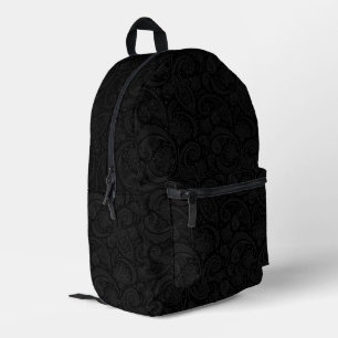Cute black paisley pattern leggings printed backpack