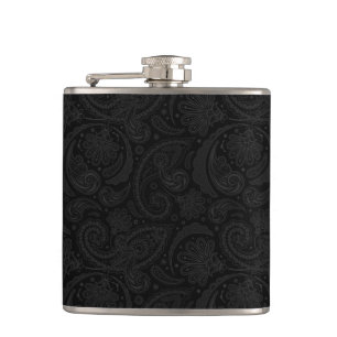 Cute black paisley pattern leggings seat cushion hip flask