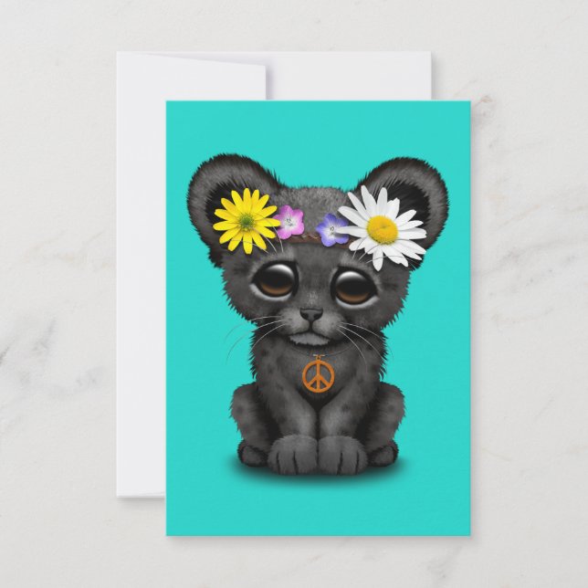 Cute Black Panther Cub Hippie (Front)