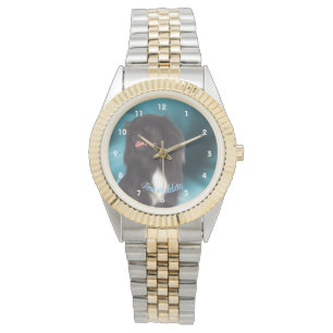 Cute Black Pekingese Dog Personalised Watch