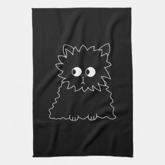 Cute Black Persian Cat. Tea Towel