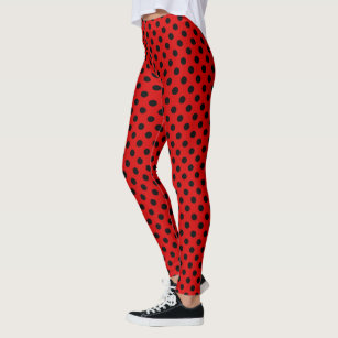 red black polka dot leggings