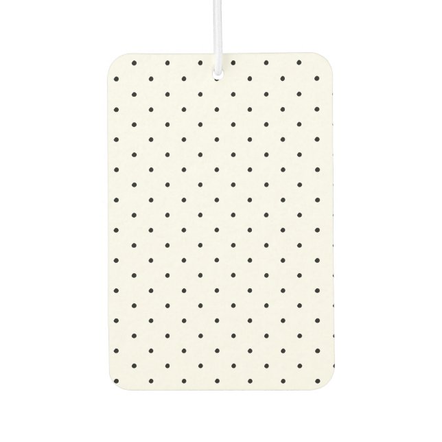 Cute black polka dots pattern elegant stylish chic car air freshener (Front)