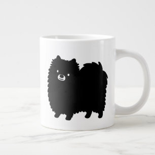 Cute Black Pomeranian Dog Large Coffee Mug