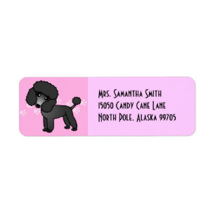 Cute Black Poodle - Pink