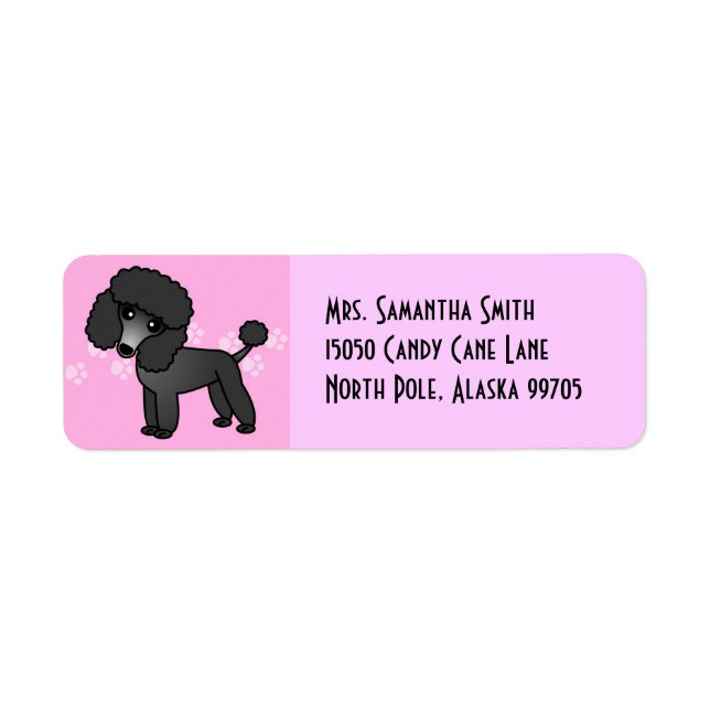 Cute Black Poodle - Pink (Front)